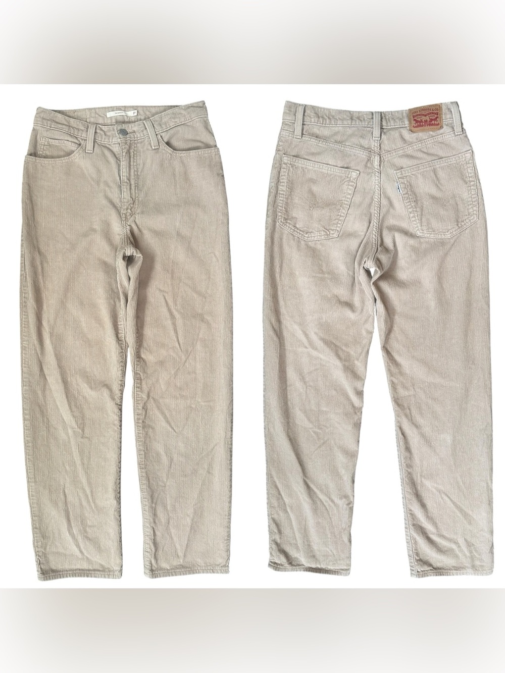 Ladies Levi’s ‘94 Baggy Corduroy Light Tan High Rise Cotton Baggy Jeans Size 27